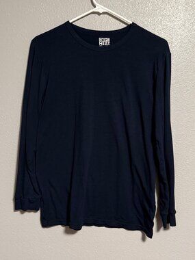 Men's M Thermal Shirt, 32 Degrees Navy Blue, Silky/ Smooth Long Sleeve